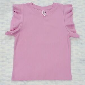 Girls size 10 ruffle top pink FRANKIE